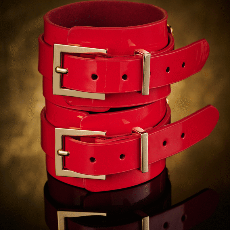 Kinky Diva VEGAS High Gloss Wrist Cuffs Red