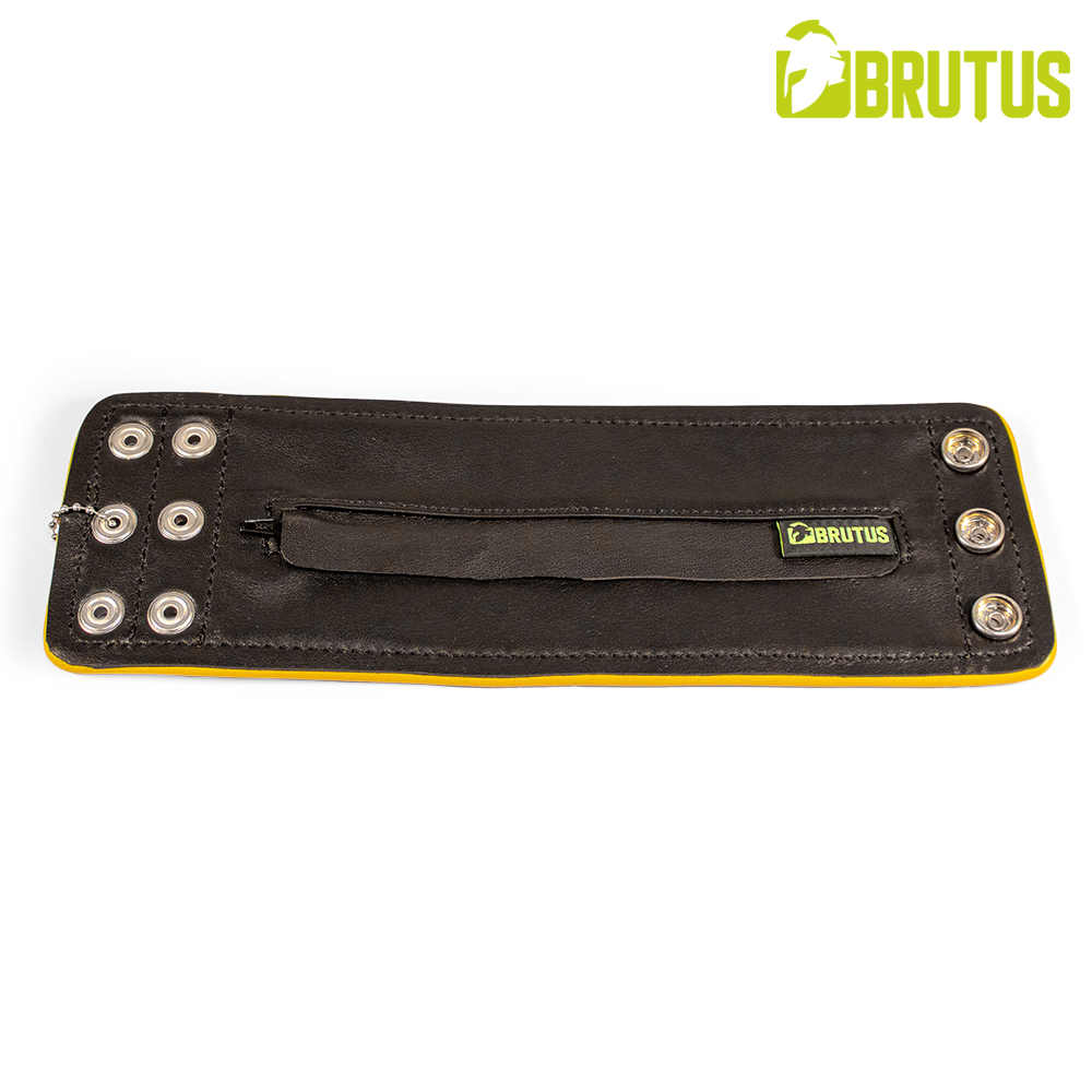 BRUTUS Leather Wristwallet Zip Black/Yellow - Afbeelding 2